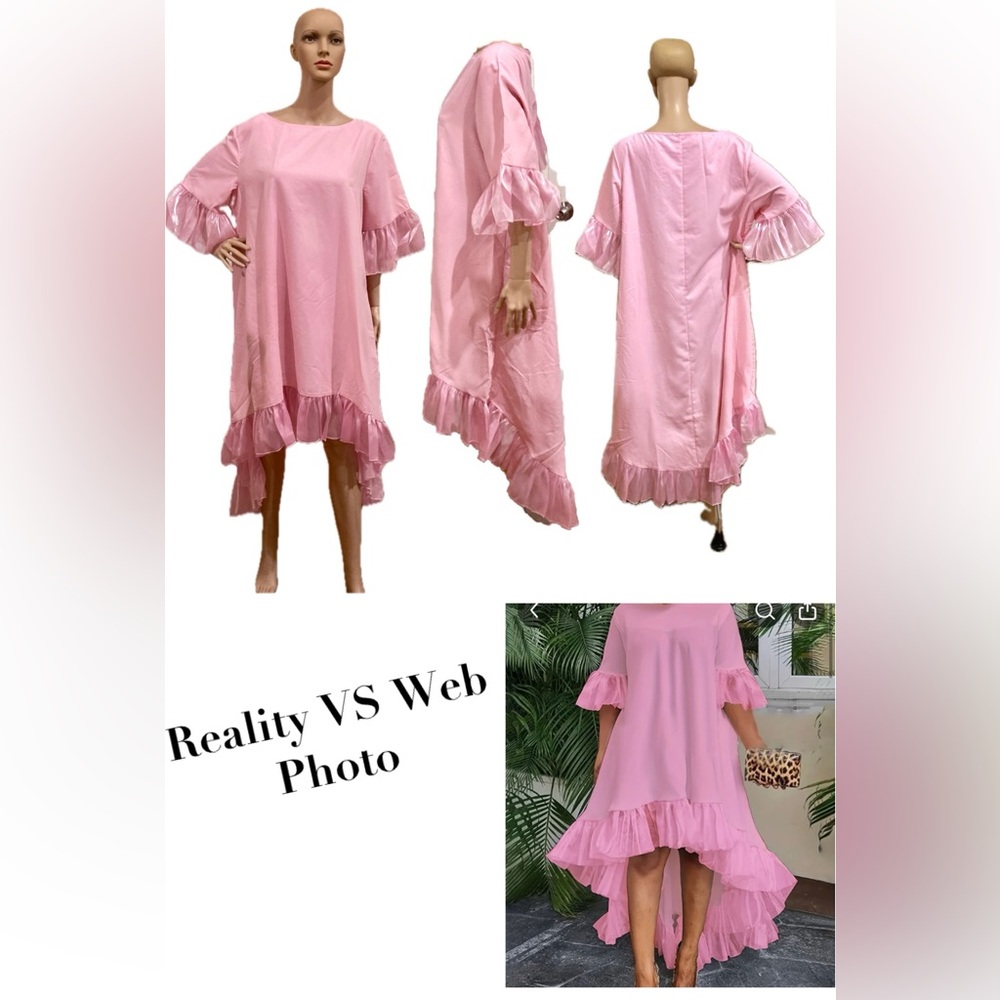 Elegant Plus Size A-Line Dress with Ruffle Detail 
SIZE 2X (4X too)
